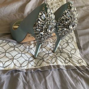 Badgley Mischka Kiara Embellished Peep-Toe Evening Pumps